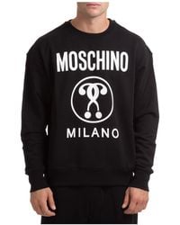 Moschino Sweatshirt Sweat Oversize Fit Double Question - Black
