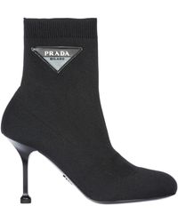 Prada Logo 90 Sock Black Booties