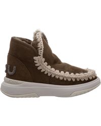Mou Suede Ankle Boots Booties Eskimo - Brown