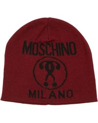 Moschino - Double Question Mark Wool Beanie - Lyst