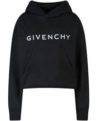 Givenchy - Felpa in cotone con cappuccio e tasca a marsupio - Lyst