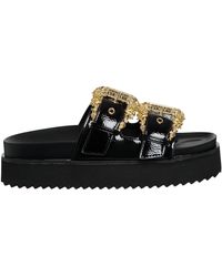 Versace - Double-buckle Leather Slides - Lyst