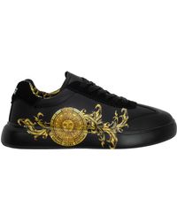 Versace Jeans Couture Shoes Leather Sneakers Sneakers Logo Light Garland Sun - Black