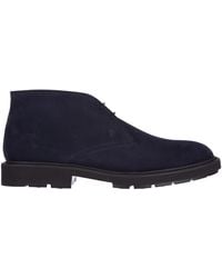 Tod's Suede Desert Boots Lace Up Ankle Boots - Blue
