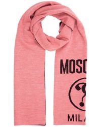 Moschino - Double Question Mark Wool Wool Scarf - Lyst