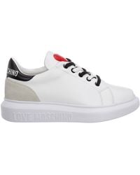 Love Moschino Shoes Leather Sneakers Sneakers Love - White
