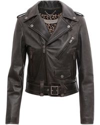 Golden Goose - Leather Zip Closure Leather Jackets - Lyst