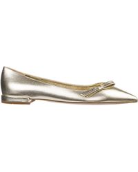 prada gold flats