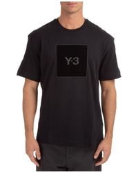 Y-3 Short Sleeve T-shirt Crew Neckline Sweater Square - Black