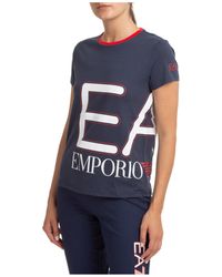 EA7 T-shirt Short Sleeve Crew Neck Round - Blue