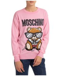 Moschino Sweater Sweater Crew Neck Round Teddy - Pink