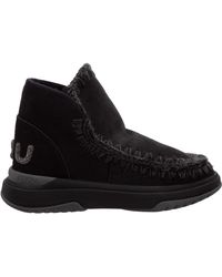 Mou Suede Ankle Boots Booties Eskimo - Black