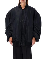 Junya Watanabe - Oversized Ruched Sleeve Bomber Jacket - Lyst