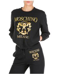 Moschino Women's Sweatshirt Roman Double Question Mark - Black