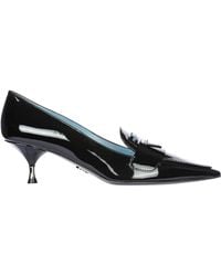 Prada Leather Pumps Court Shoes High Heel - Black