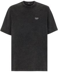 Fendi - T-shirt in jersey lavato - Lyst