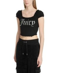 Juicy Couture - Top corto brodie - Lyst