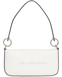 Calvin Klein - CKJ Sculpted Shoulder Pouch White/Silver Logo - Lyst