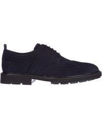 Tod's Classic Suede Lace Up Laced Formal Shoes Derby - Blue