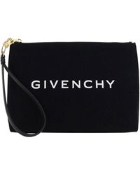 Givenchy - Logo Cotton-Blend Canvas Clutch - Lyst