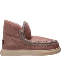 Mou Leather Ankle Boots Booties Eskimo Trainer - Pink