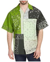 KENZO Short Sleeve Shirt T-shirt Bandana Patchwork - Green