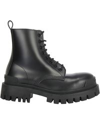 Balenciaga Leather Strike Boots in Black | Lyst