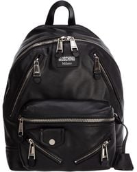 Moschino - Leather Rucksack Backpack Travel - Lyst