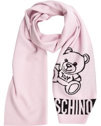Moschino Wool Scarf Teddy Bear - Pink