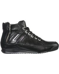 Cesare Paciotti Shoes High Top Leather Trainers Trainers - Black