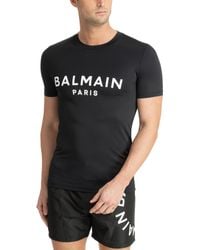 Balmain - Swim T-Shirt With Logo - Lyst