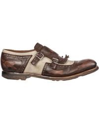 Church's Men's Classic Leather Formal Shoes Slip On Shanghai - Brown