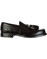 Prada Men's Leather Loafers Moccasins - Black