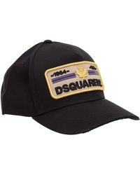 DSquared² Adjustable Men's Cotton Hat Baseball Cap D2 Patch - Black