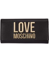 Love Moschino Wallet Coin Case Holder Purse Card Trifold - Black