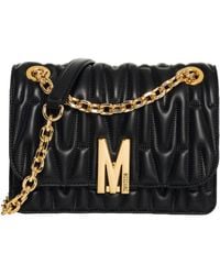 Moschino - M Leather Shoulder Bag - Lyst