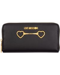 LOVE MOSCHINO CLUTCH CON LOGO STRASS Colore Nero