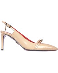 Cesare Paciotti Leather Court Shoes Court Shoes High Heel Vernice Luce - Natural