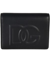 Dolce & Gabbana - Portafoglio in pelle di vitello con logo DG - Lyst