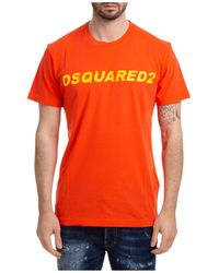 DSquared² Short Sleeve T-shirt Crew Neckline Sweater - Orange