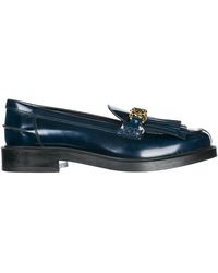 Tod's Leather Loafers Moccasins Double T - Blue