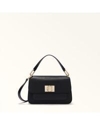 Furla - Ella Top Handle Nero Grained Calf Leather - Lyst