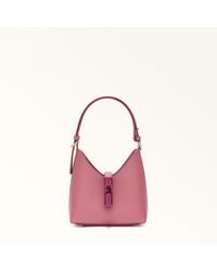 Furla - Iride Mini-Tasche Blush Strukturiertes Leder Damen - Lyst
