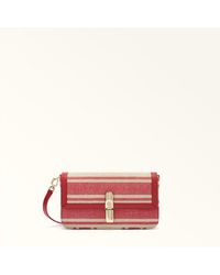 Furla - Iride Crossbody Toni Lacca Canvas Stripes Fabric + Sidney Calf Leather - Lyst