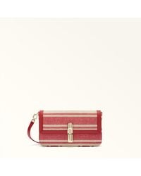 Furla - Iride Crossbody Toni Lacca Canvas Stripes Fabric + Sidney Calf Leather - Lyst