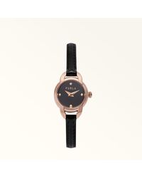 Furla - Mini Shape Orologio Con Cassa Tonda Pelle + Metallo Donna - Lyst