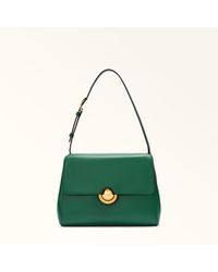 Furla - Domus Shoulder Bag Botanical Varrenne Calf Leather + Suede - Lyst