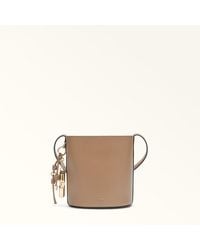 Furla - Roxie Bucket Bag Toffee Textured Leather - Lyst