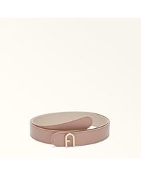 Furla - Flow Cintura Reversibile Tulle Pelle Stampata Donna - Lyst