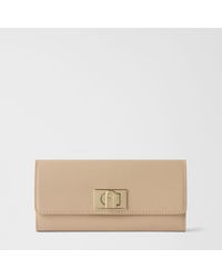 Furla - 1927 Continental Wallet Xl Cognac H Brown Textured Leather Woman - Lyst